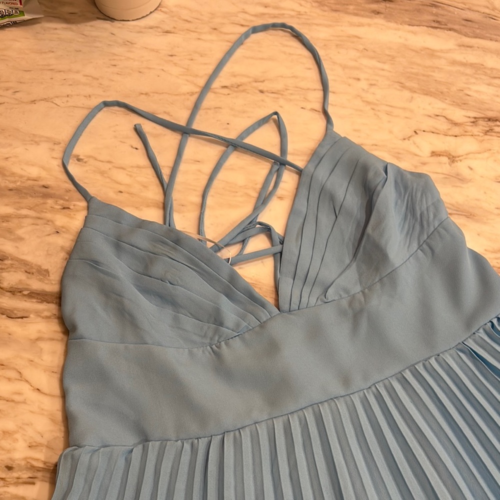 Hello Molly Light Blue Pleated Dress - Picture 3 of 12